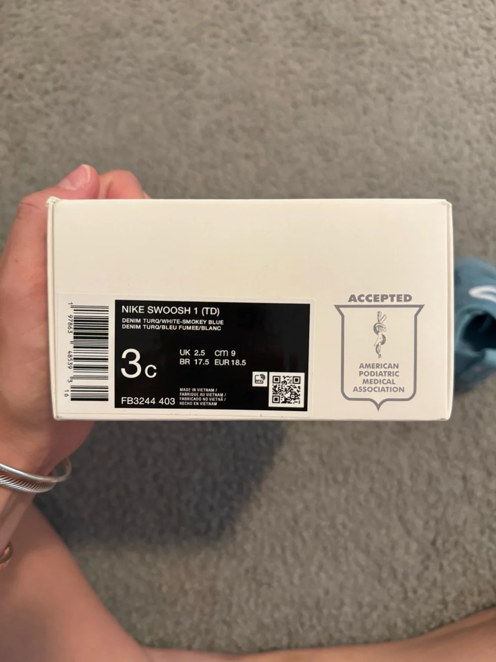 Nike Swoosh 1 size 3C NIB